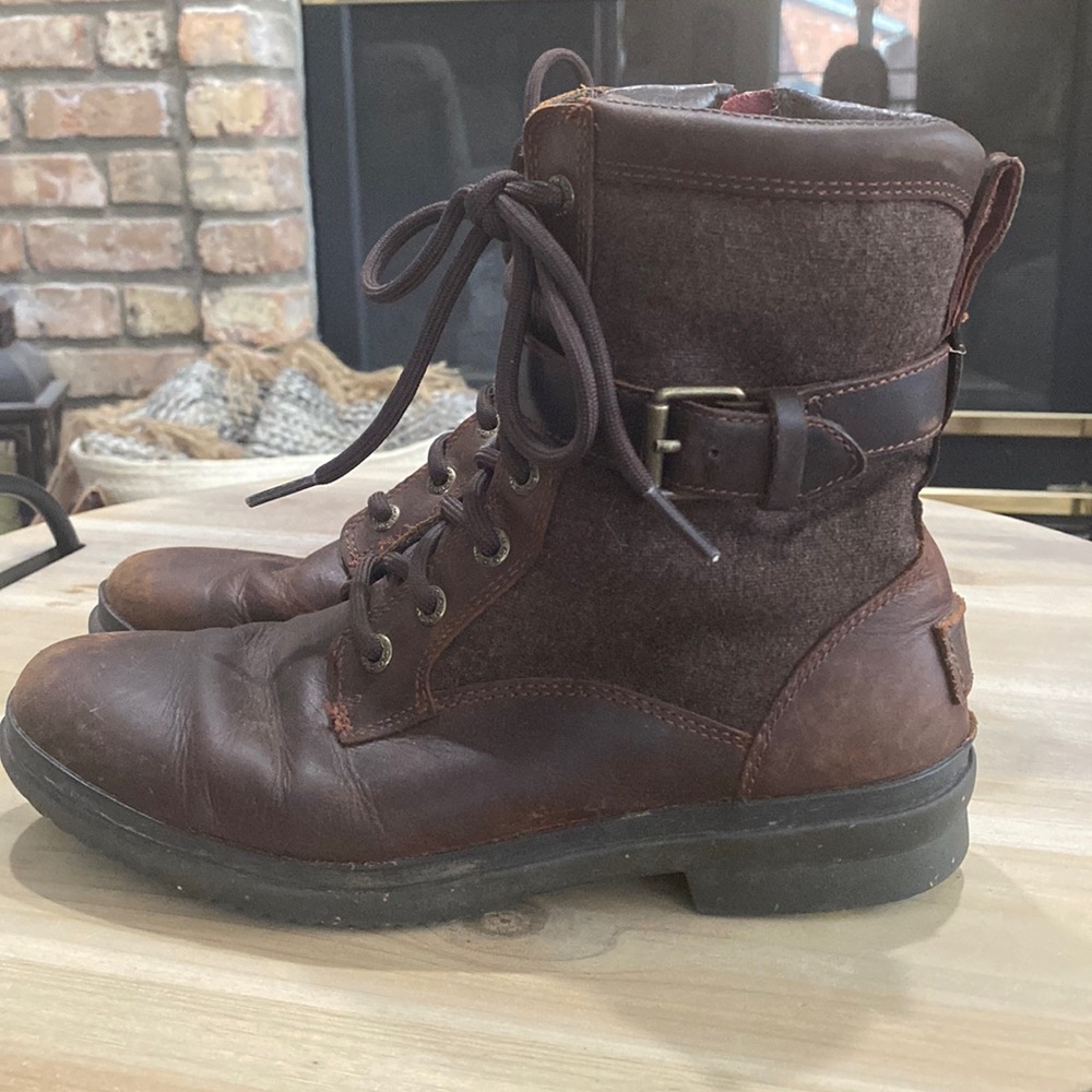 UGG Women's Dark Brown Lace-Up Boots